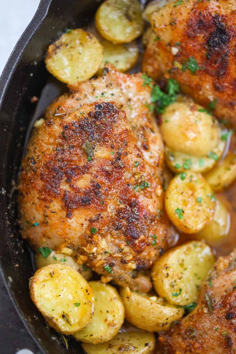 Baked Chicken Thighs with Potatoes