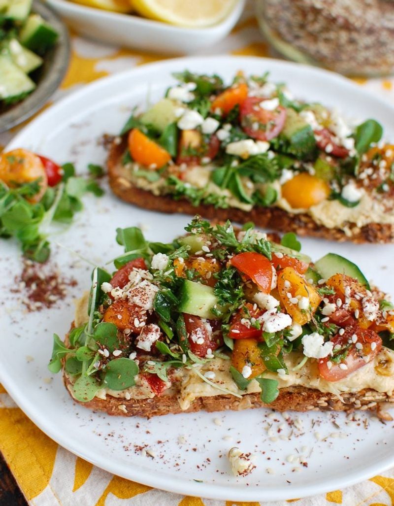 Hummus and Veggie Toast