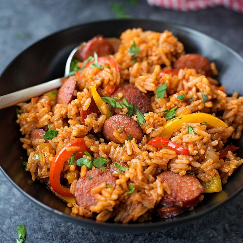 Cajun Sausage and Rice Skillet