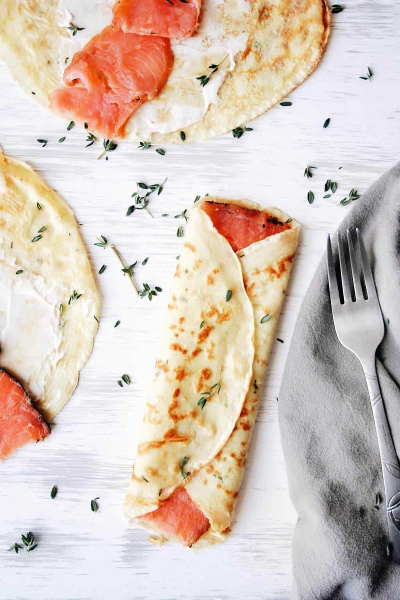 Smoked Salmon and Cream Cheese Crepes