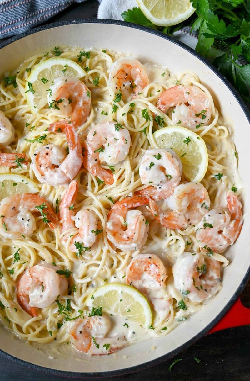 Lemon Garlic Shrimp Pasta