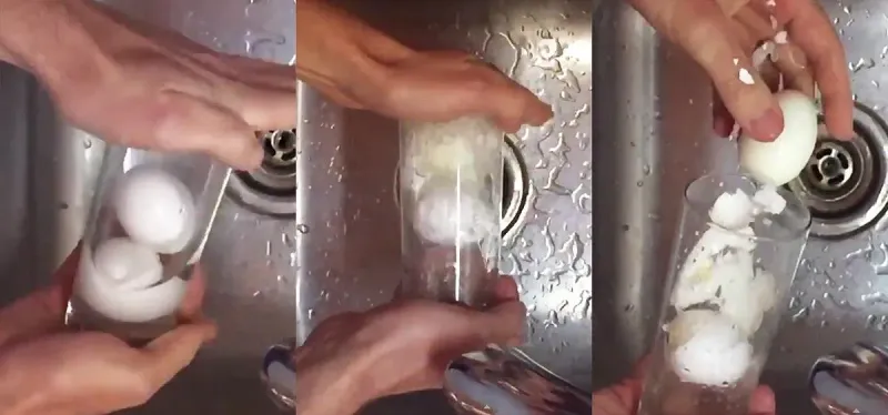 Peel Hard-Boiled Eggs with a Glass of Water
