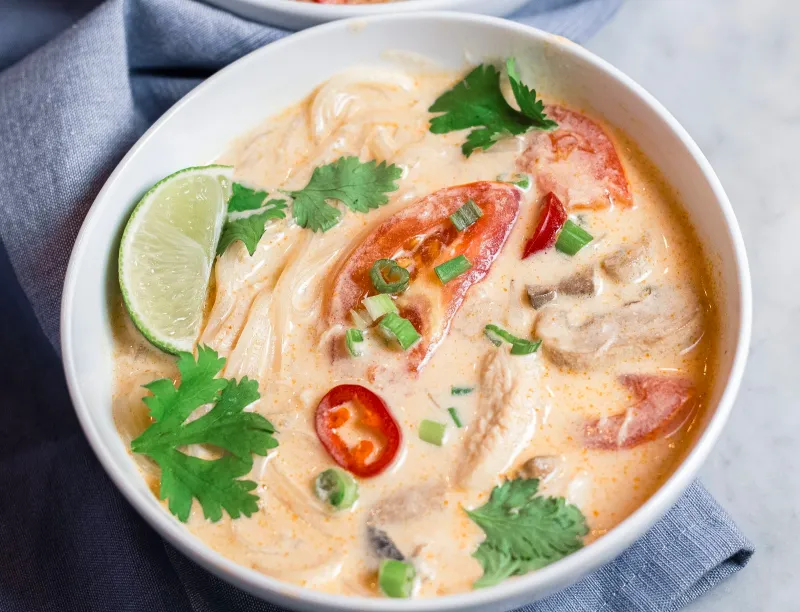 Spicy Thai Coconut Soup (Tom Kha Gai)