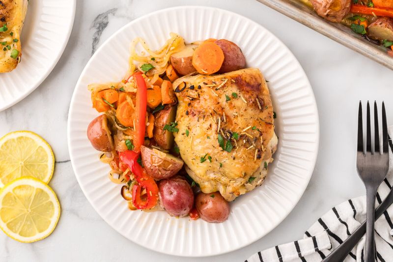 One-Pan Lemon Herb Chicken with Root Vegetables