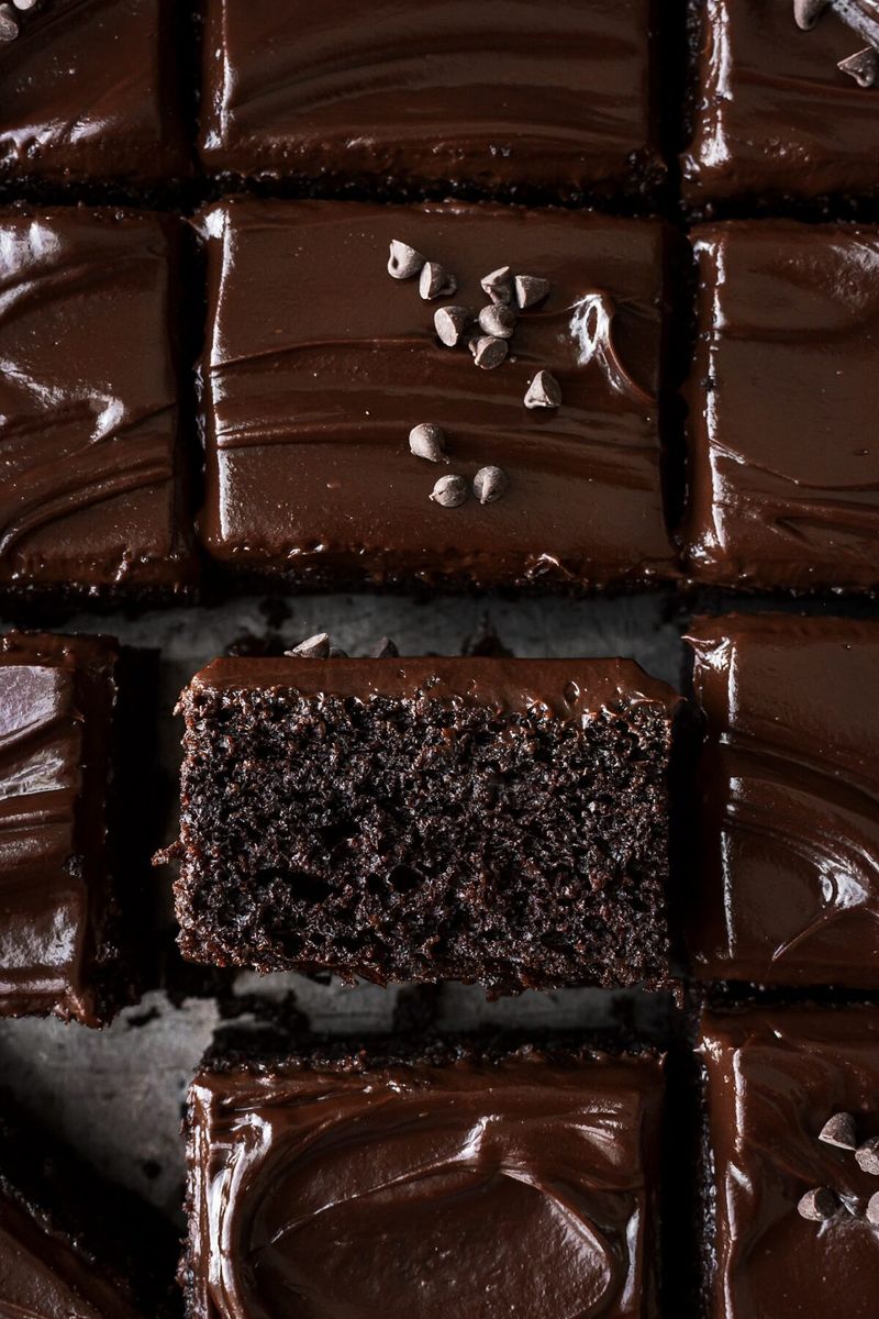 Chocolate Fudge Sheet Cake with Ganache