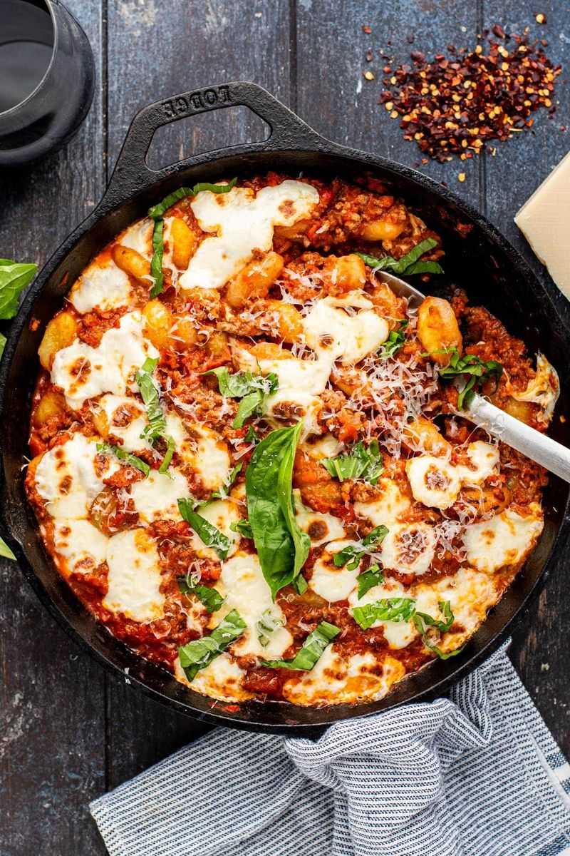 Baked Gnocchi with Tomato Sauce and Fresh Mozzarella