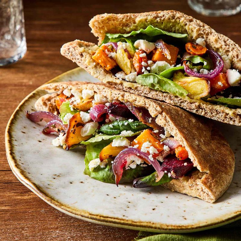 Hummus And Veggie Pita Wrap