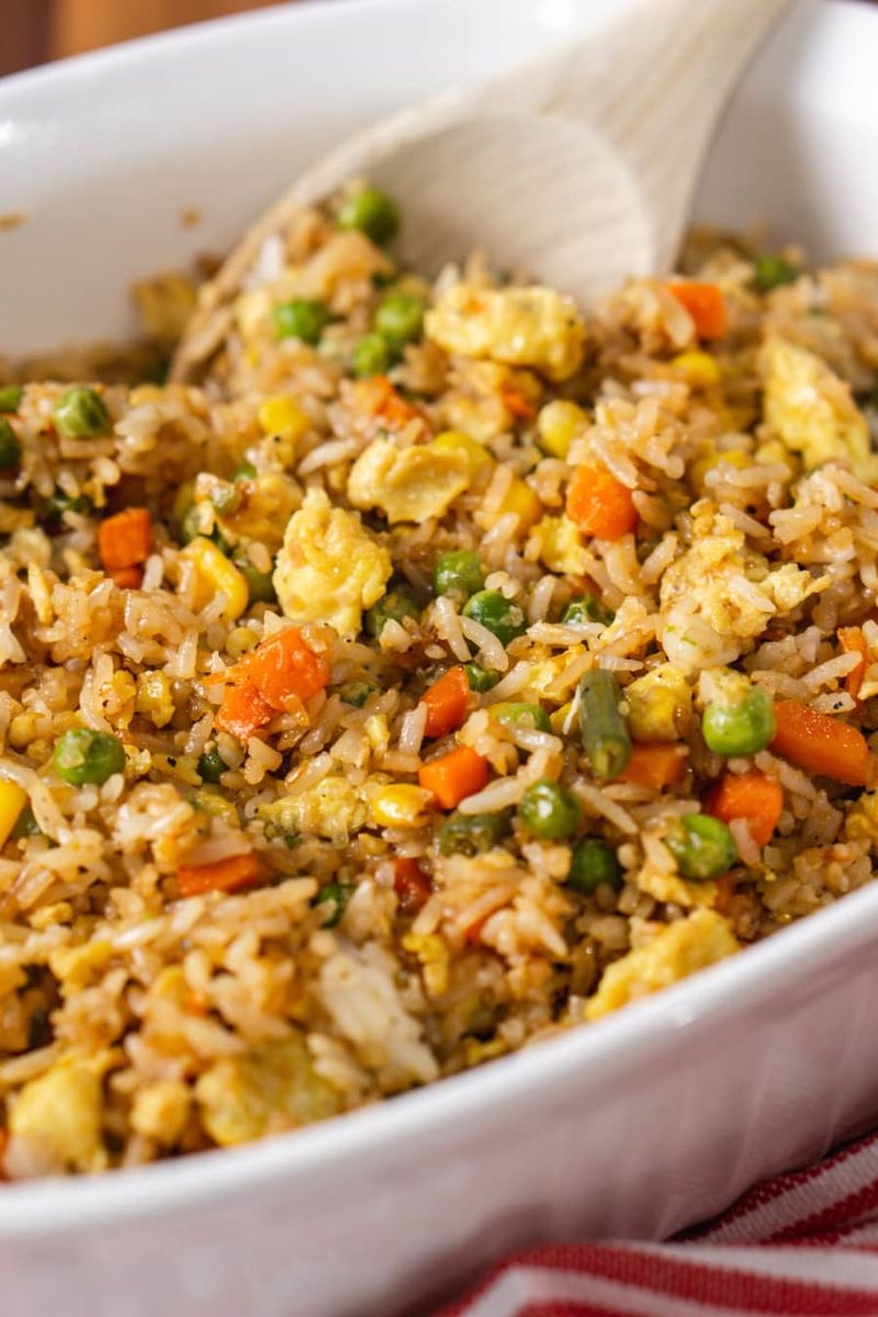 Egg Fried Rice with Frozen Veggies