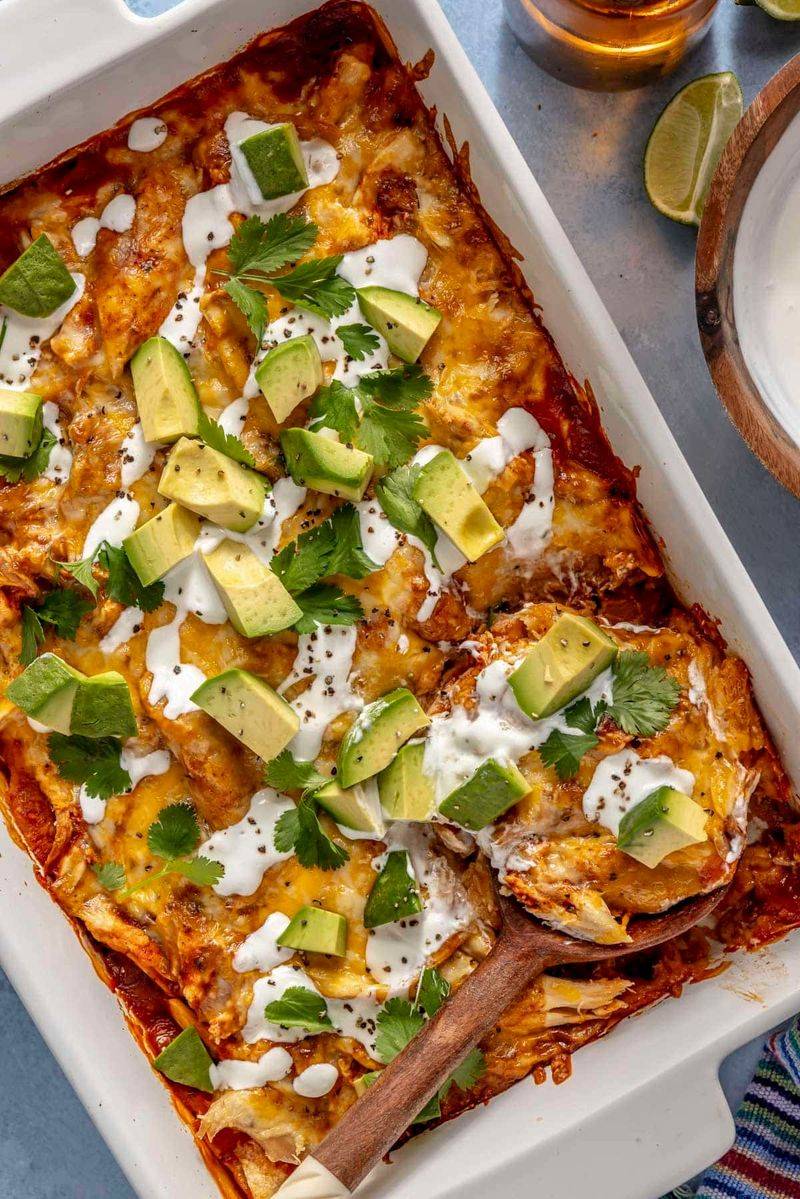 Creamy Chicken Enchilada Casserole