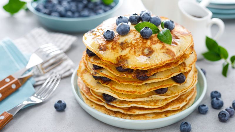Buckwheat Pancakes with Blueberry Compote