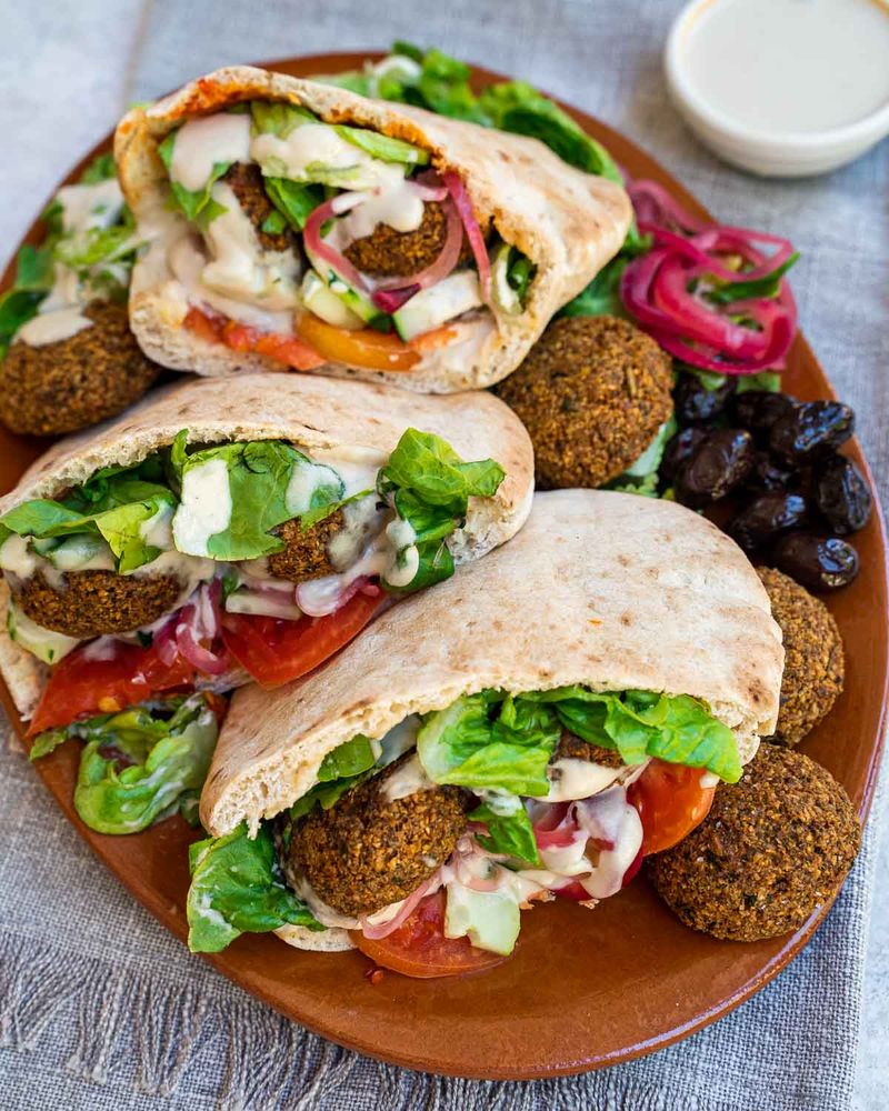 Falafel and Tahini Wrap