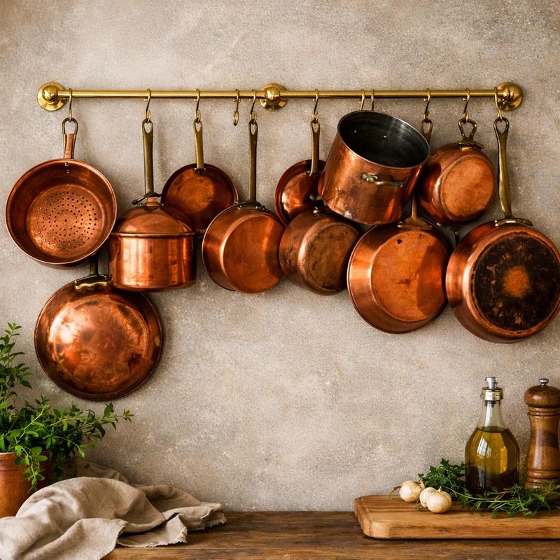 Copper and Brass Cookware Displays