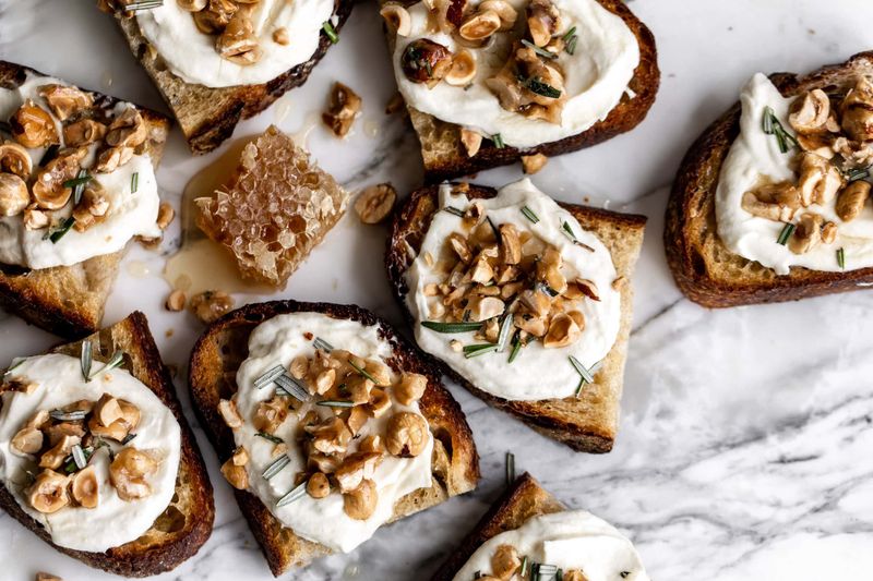 Ricotta Toast with Walnuts and Honey