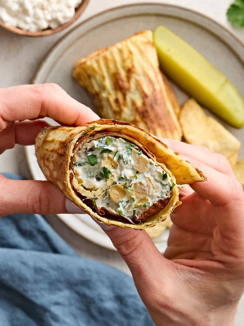 Cottage Cheese and Veggie Stuffed Whole Wheat Wraps