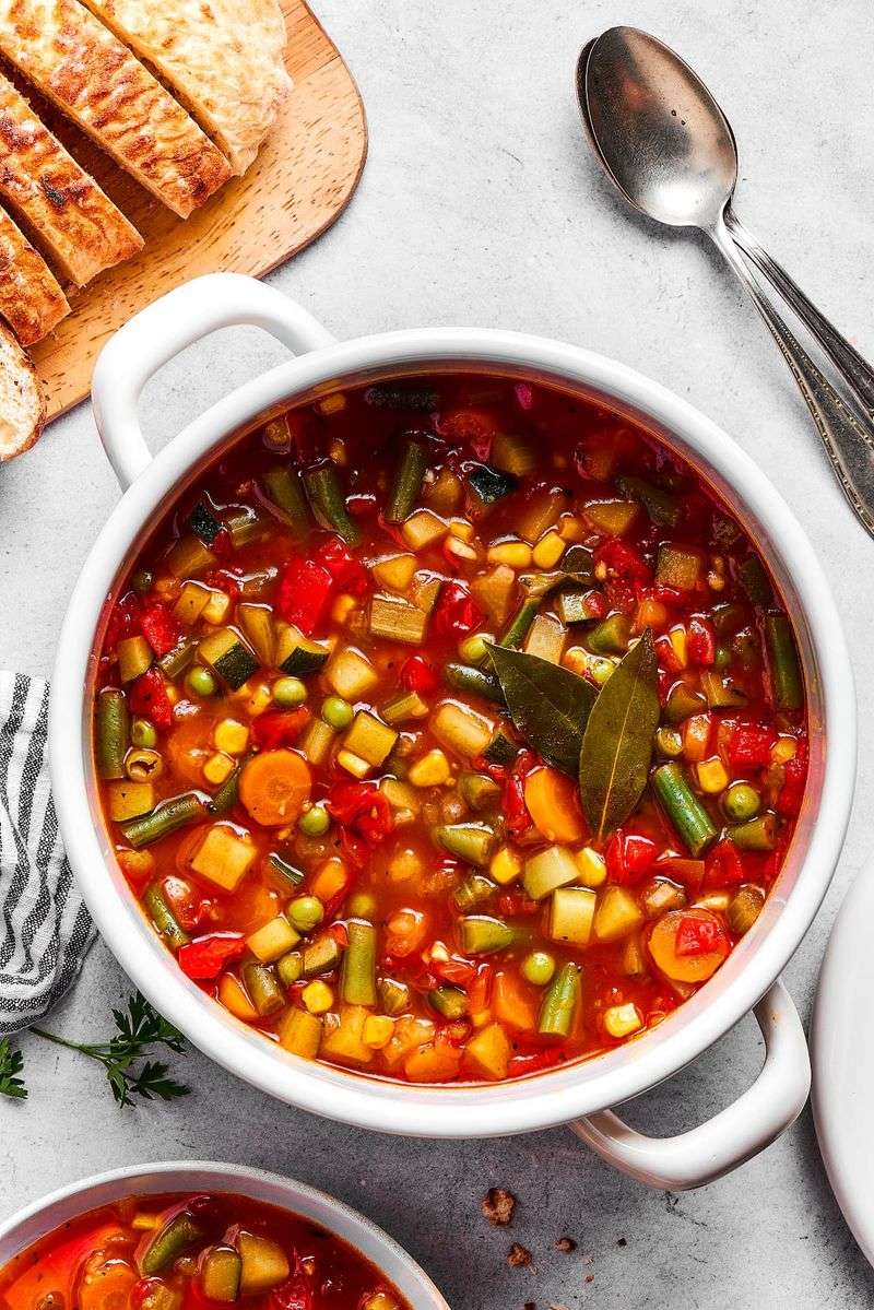 Vegetable Soup with Crusty Bread