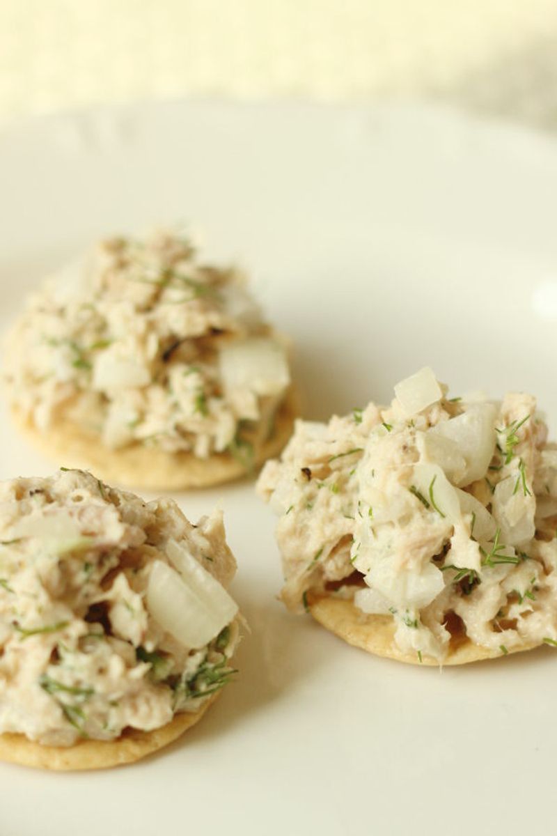 Canned Tuna Salad on Crackers