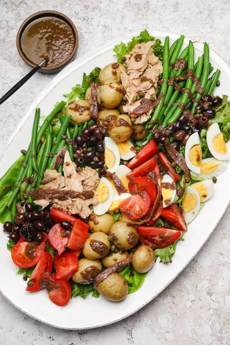 Spring Nicoise Salad with Green Beans and Olives