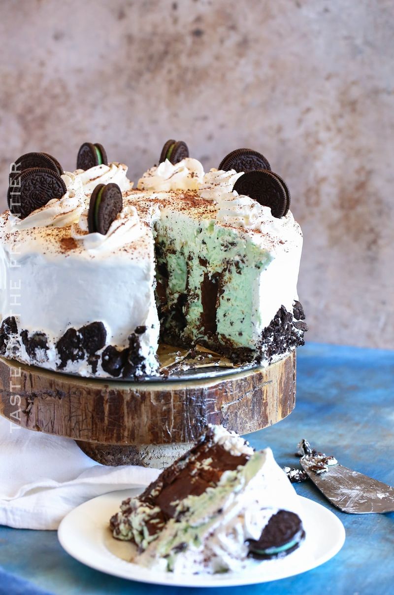 Mint Chocolate Chip Ice Cream Cake
