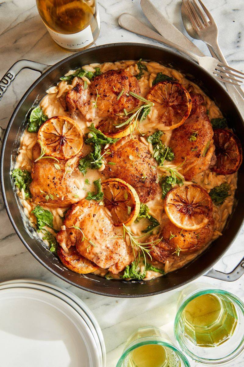 One-Pan Lemon Chicken and Orzo