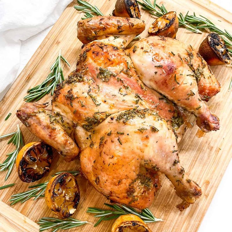 Lemon Rosemary Spatchcock Chicken