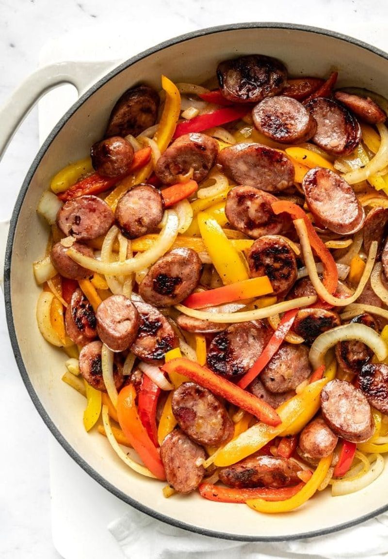 Sausage and Frozen Pepper Skillet