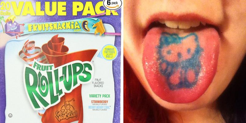 Fruit Roll-Ups with Tattoos