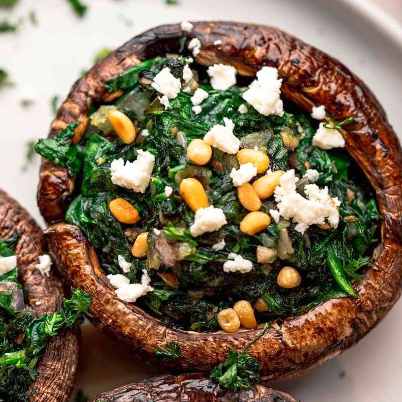 Spinach and Feta Stuffed Portobello Mushrooms