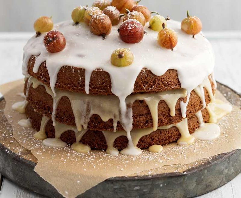 Elderflower and Gooseberry Cake