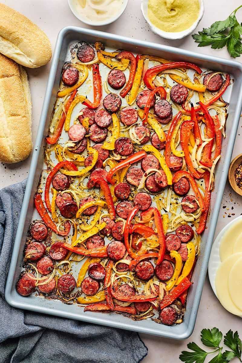 Sheet Pan Sausage and Peppers