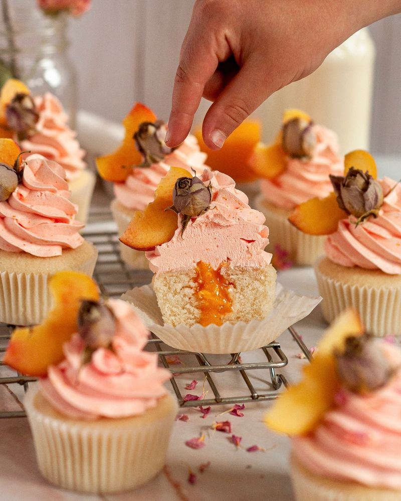 Peach Rose Cupcakes