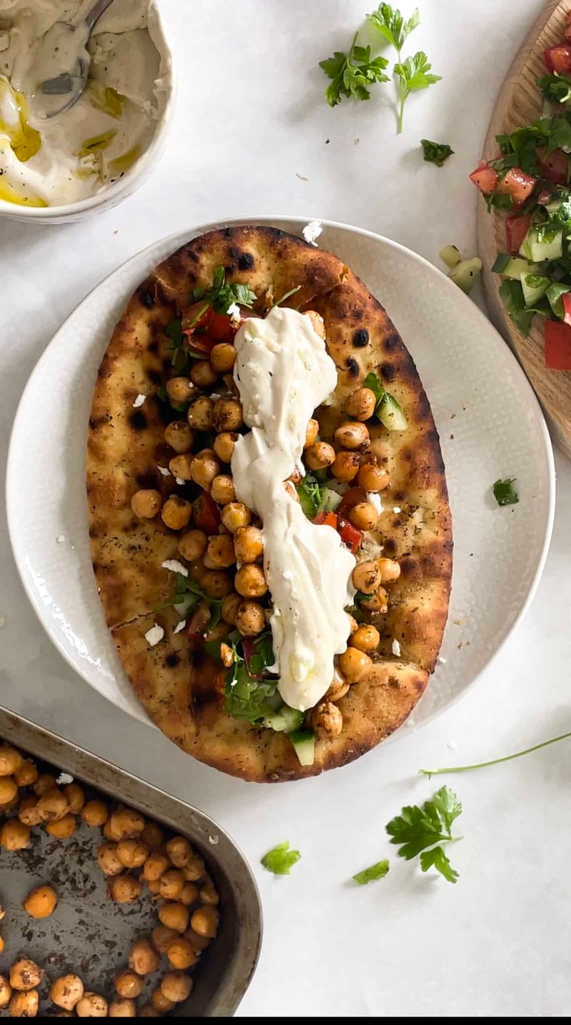 Smashed Chickpea Flatbreads