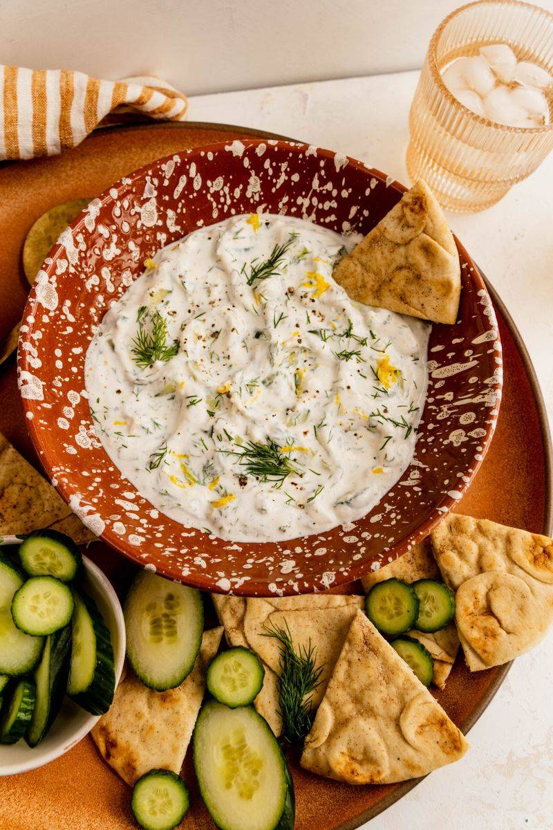 Cucumber Slices with Tzatziki
