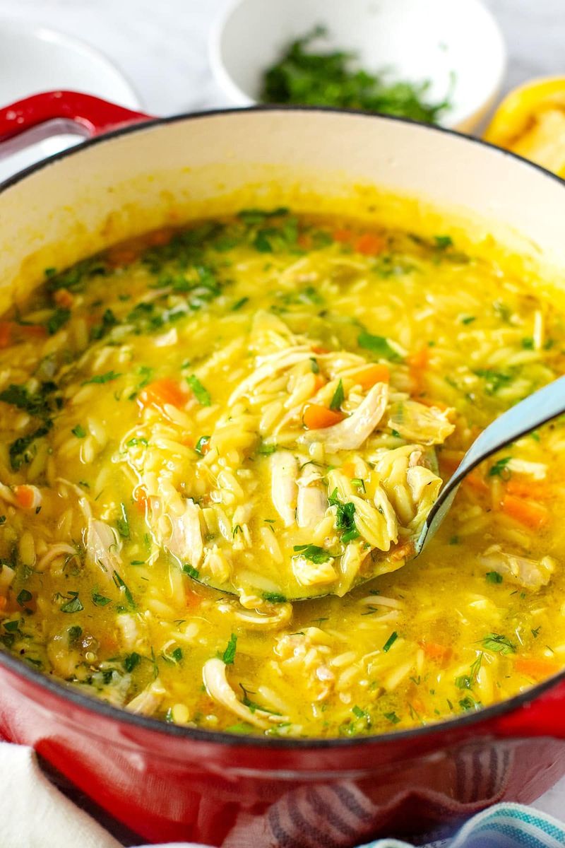 Lemon Chicken Soup with Orzo
