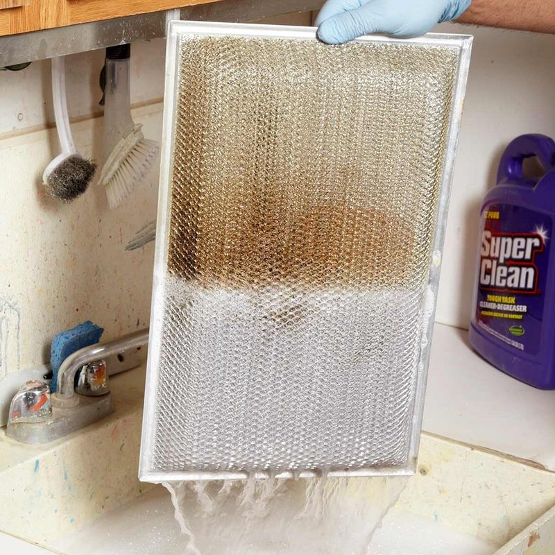 Grimy Range Hood Filters