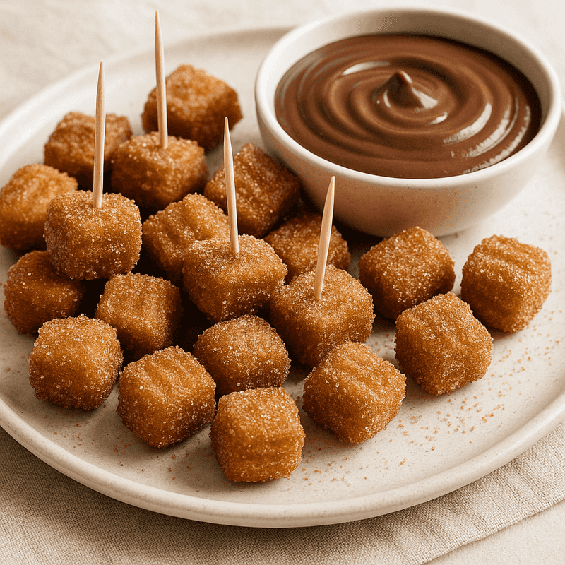Churro Bites with Chocolate Dipping Sauce