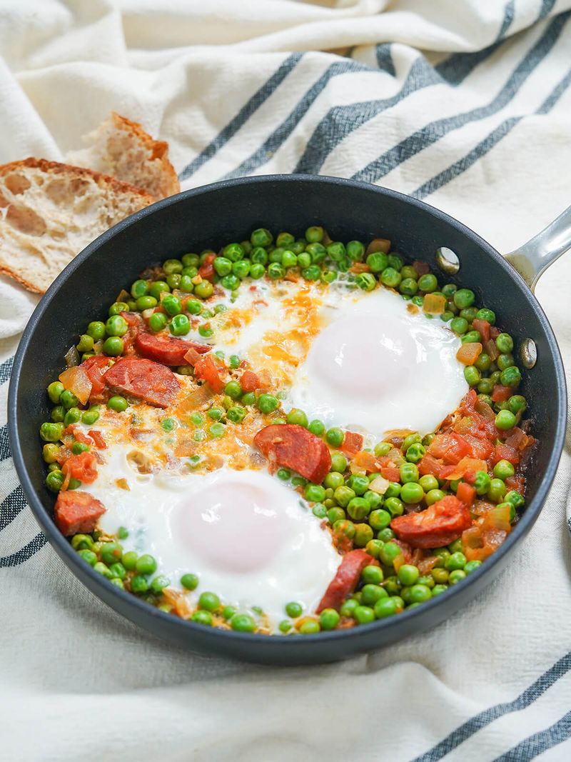 Pea And Egg Breakfast Skillet