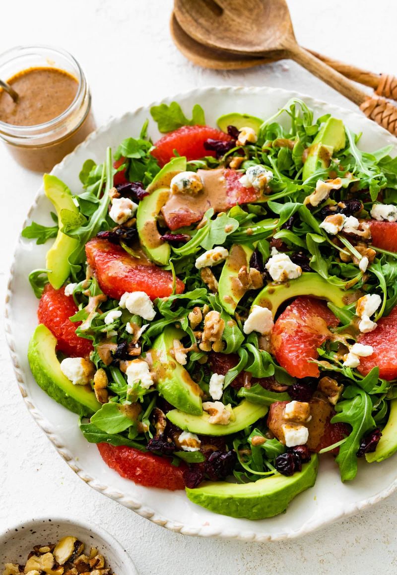 Avocado and Grapefruit Salad with Honey Lime Dressing