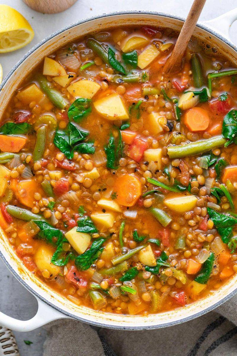 Lentil and Veggie Breakfast Soup