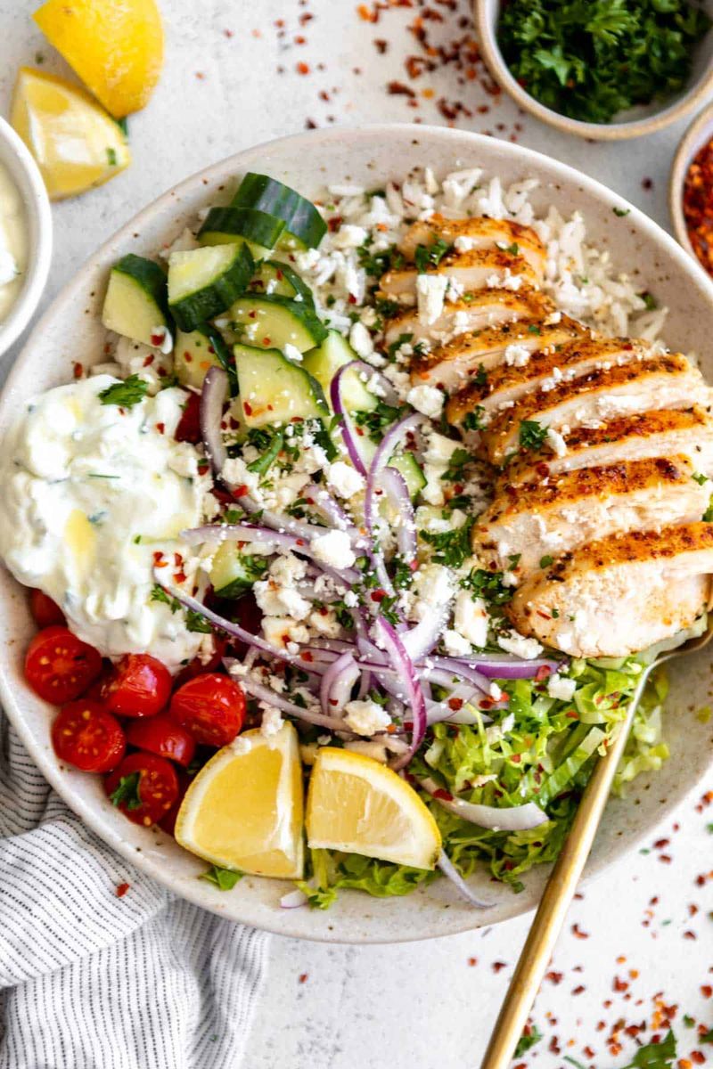 Greek Chicken Rice Bowl