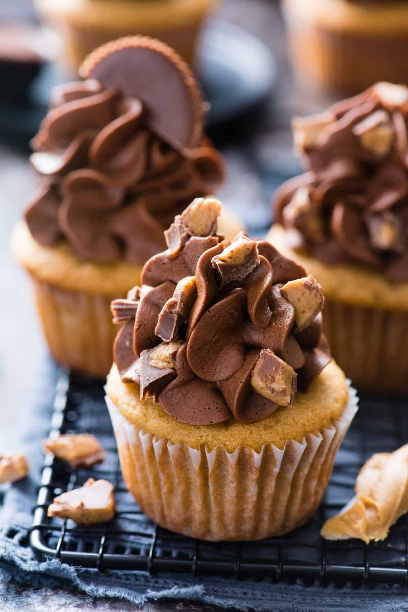 Peanut Butter Cupcakes with Chocolate Frosting