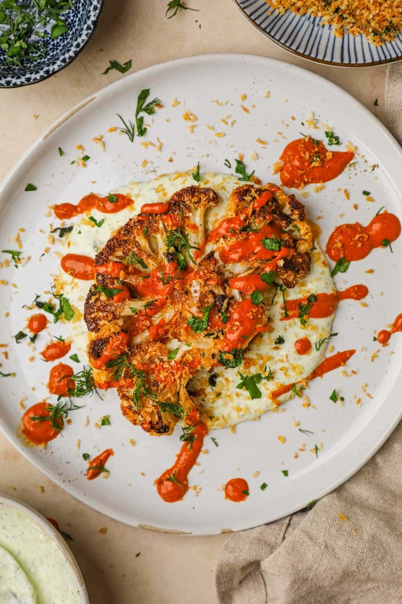 Harissa Roasted Cauliflower Steaks