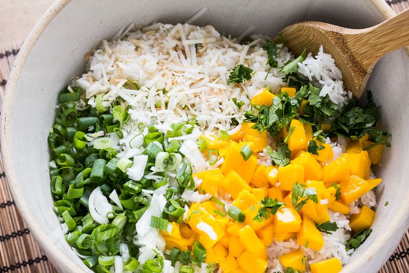 Coconut Lime Rice with Mango