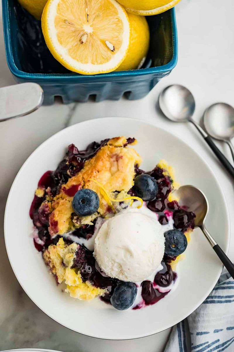 Lemon Blueberry Slow Cooker Cake