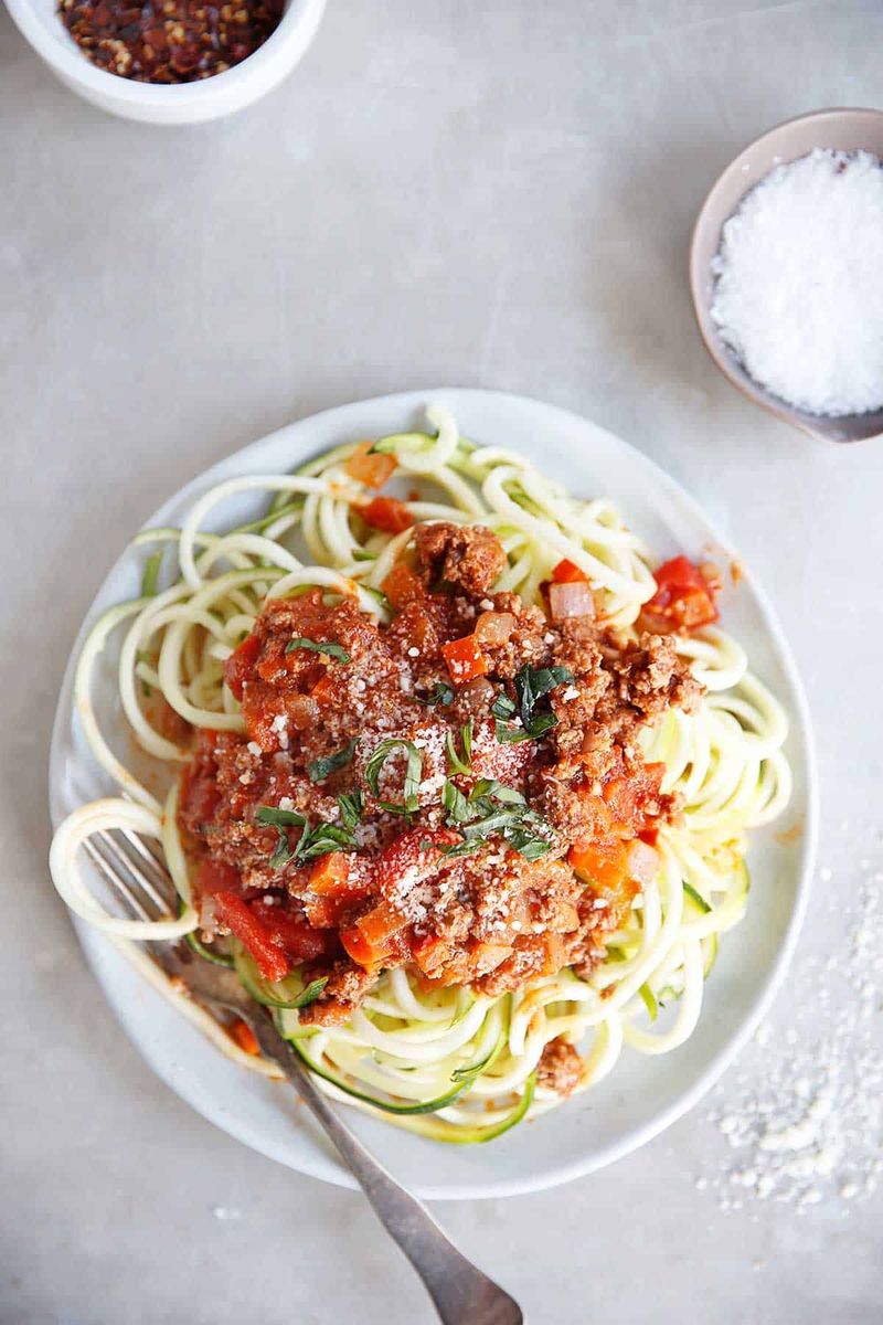 Zucchini Noodles with Turkey Meat Sauce