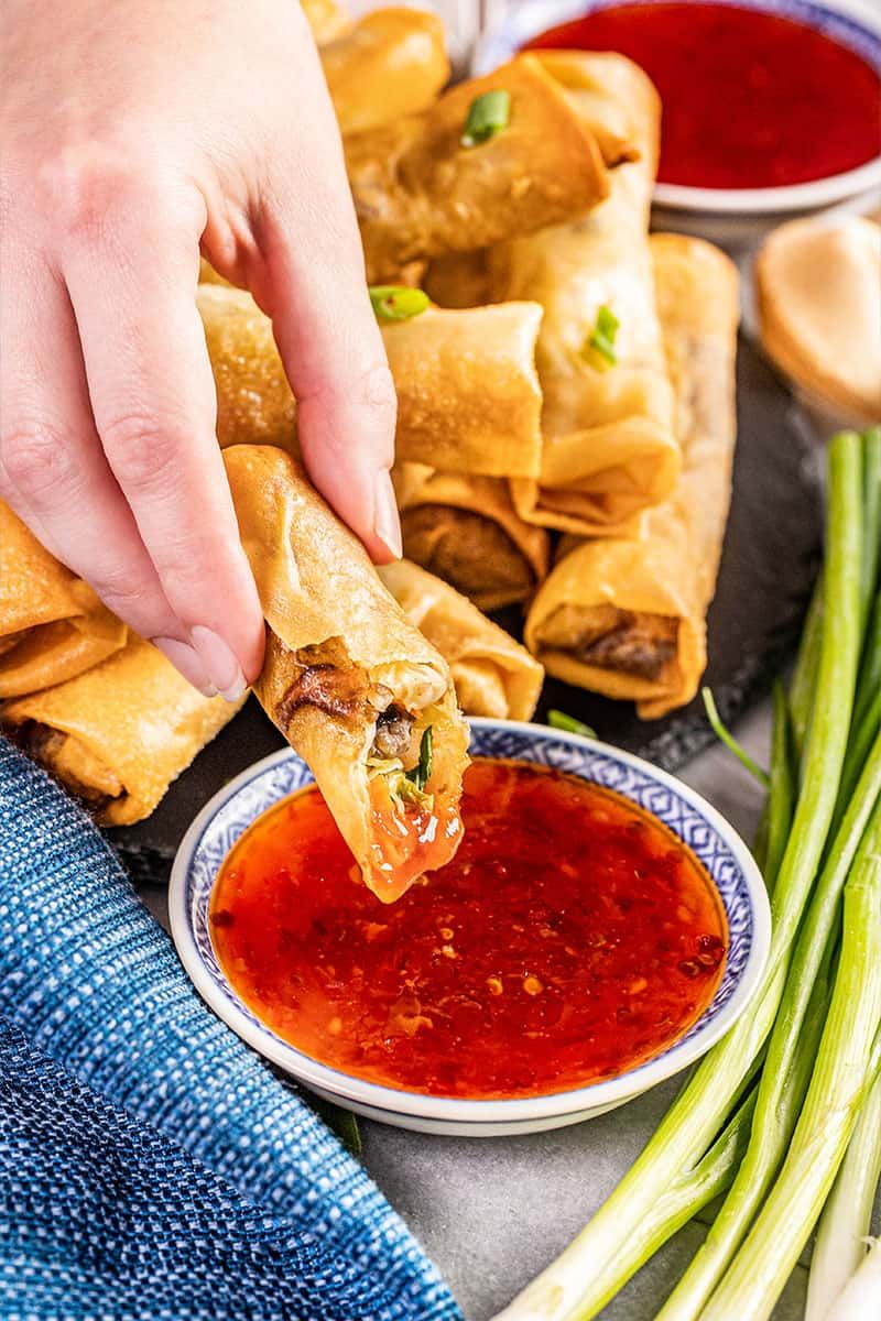Spring Rolls with Sweet Chilli Dipping Sauce