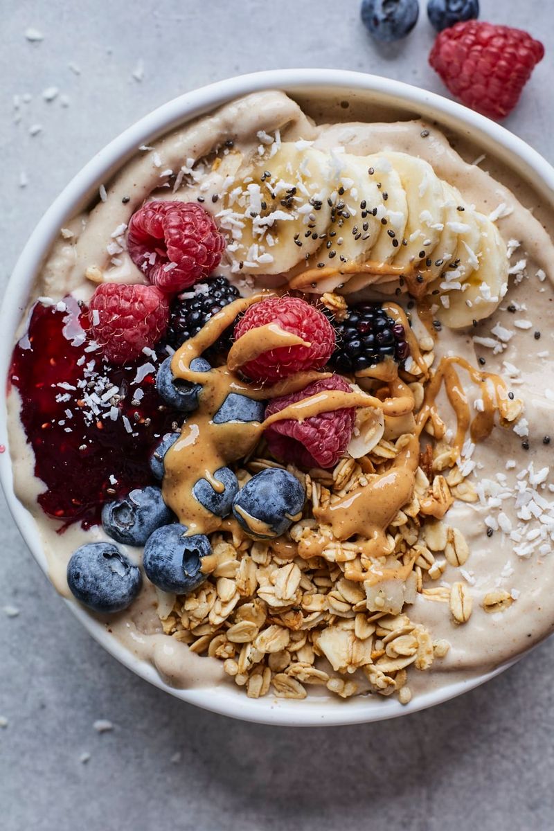 Banana Oat Breakfast Bowl Smoothie