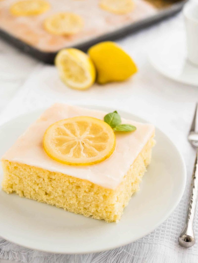 Lemon Sheet Cake With Lemon Glaze