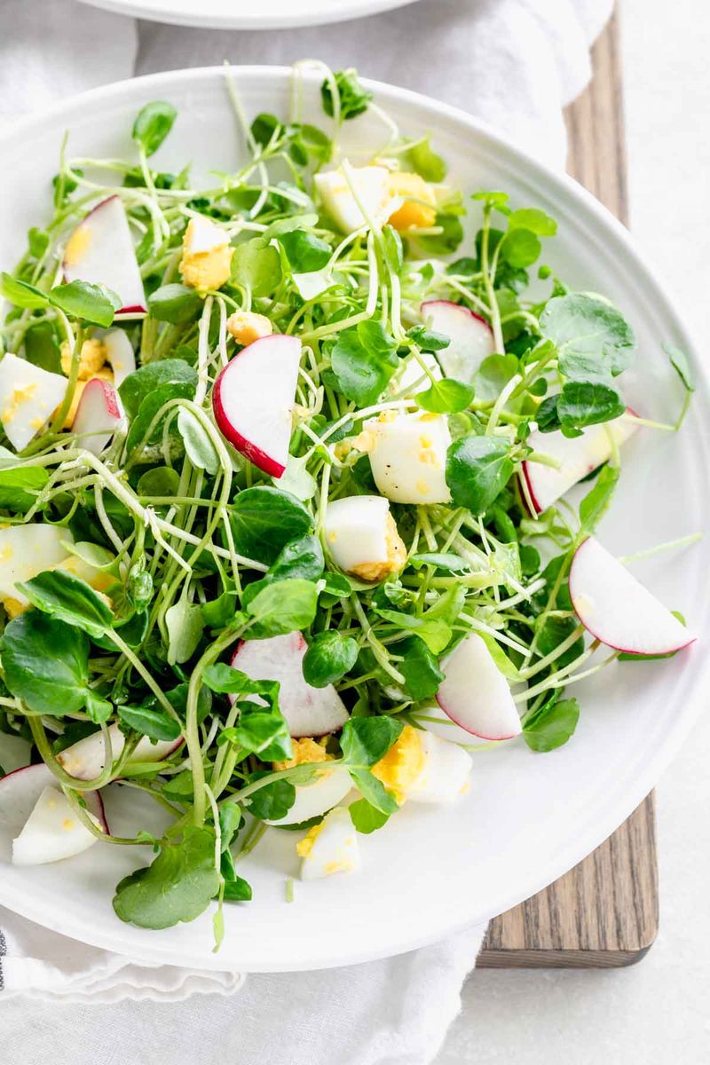 Egg and Watercress Salad with Dijon Mustard Dressing