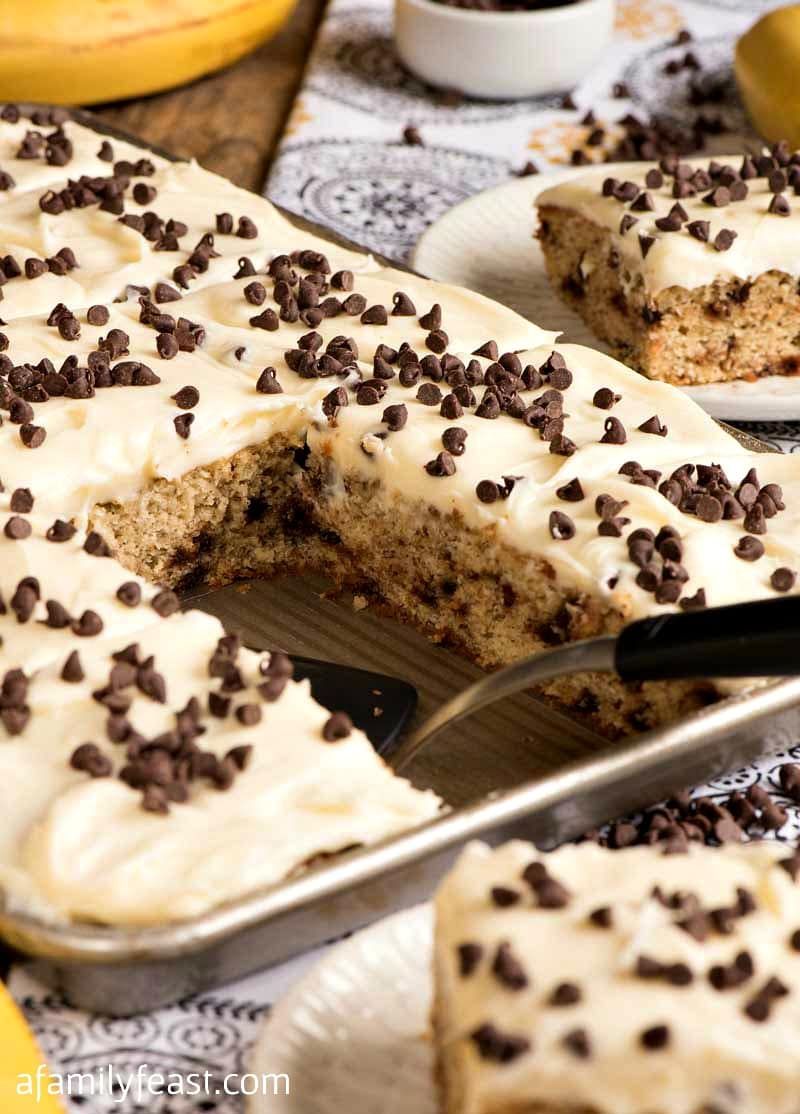 Banana Sheet Cake With Cream Cheese Frosting