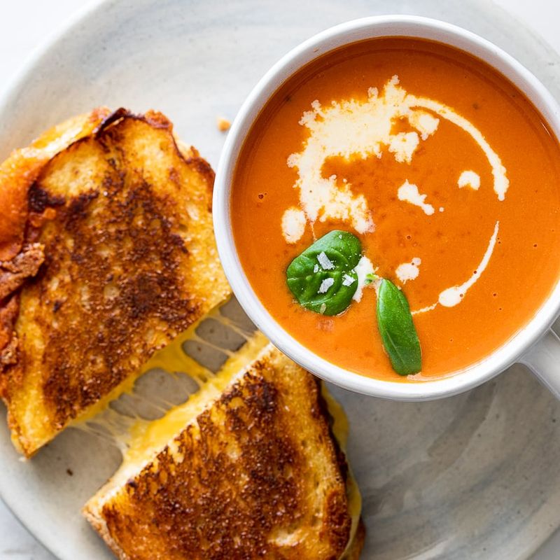 Canned Soup with Grilled Cheese